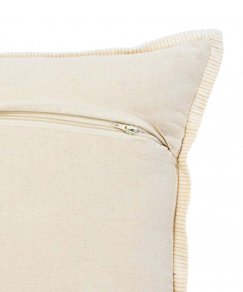 14" X 36" Golden Yellow And Cream 100% Cotton Zippered Pillow — view 3