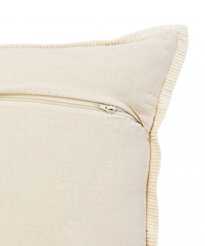 14" X 36" Golden Yellow And Cream 100% Cotton Zippered Pillow HomeRoots
