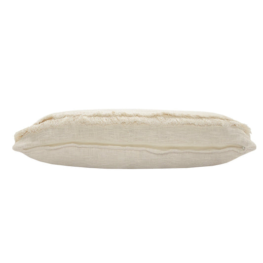 14" X 36" Cream 100% Cotton Zippered Pillow FurniFindUSA