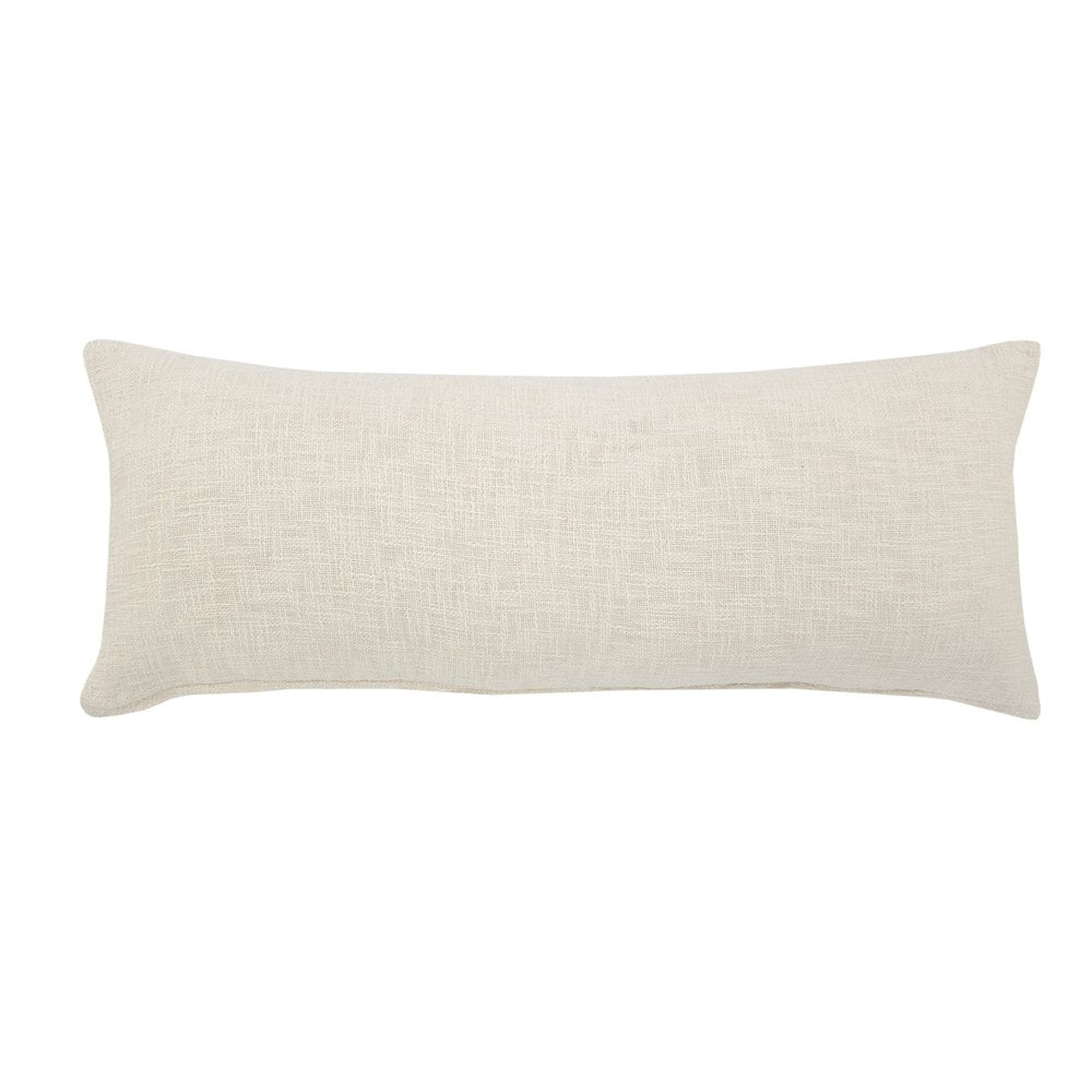 14" X 36" Cream Cotton Throw Pillow with Fringe — view 7