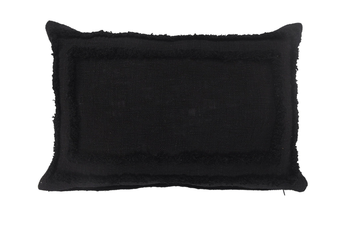 16" X 24" Black 100% Cotton Geometric Zippered Pillow FurniFindUSA