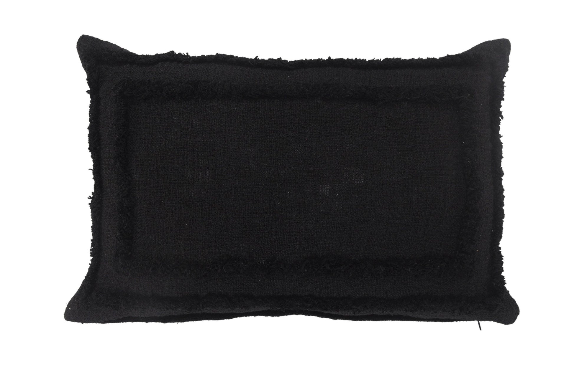 16" X 24" Black 100% Cotton Geometric Zippered Pillow FurniFindUSA