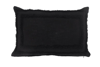 16" X 24" Black 100% Cotton Geometric Zippered Pillow FurniFindUSA