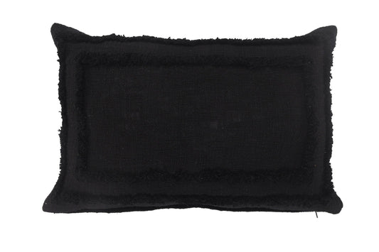 16" X 24" Black 100% Cotton Geometric Zippered Pillow FurniFindUSA
