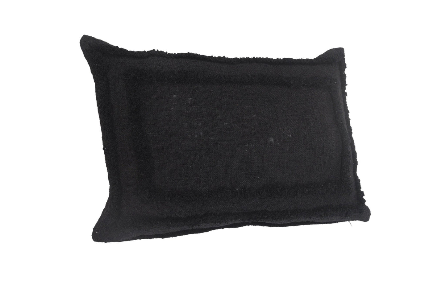 16" X 24" Black 100% Cotton Geometric Zippered Pillow FurniFindUSA