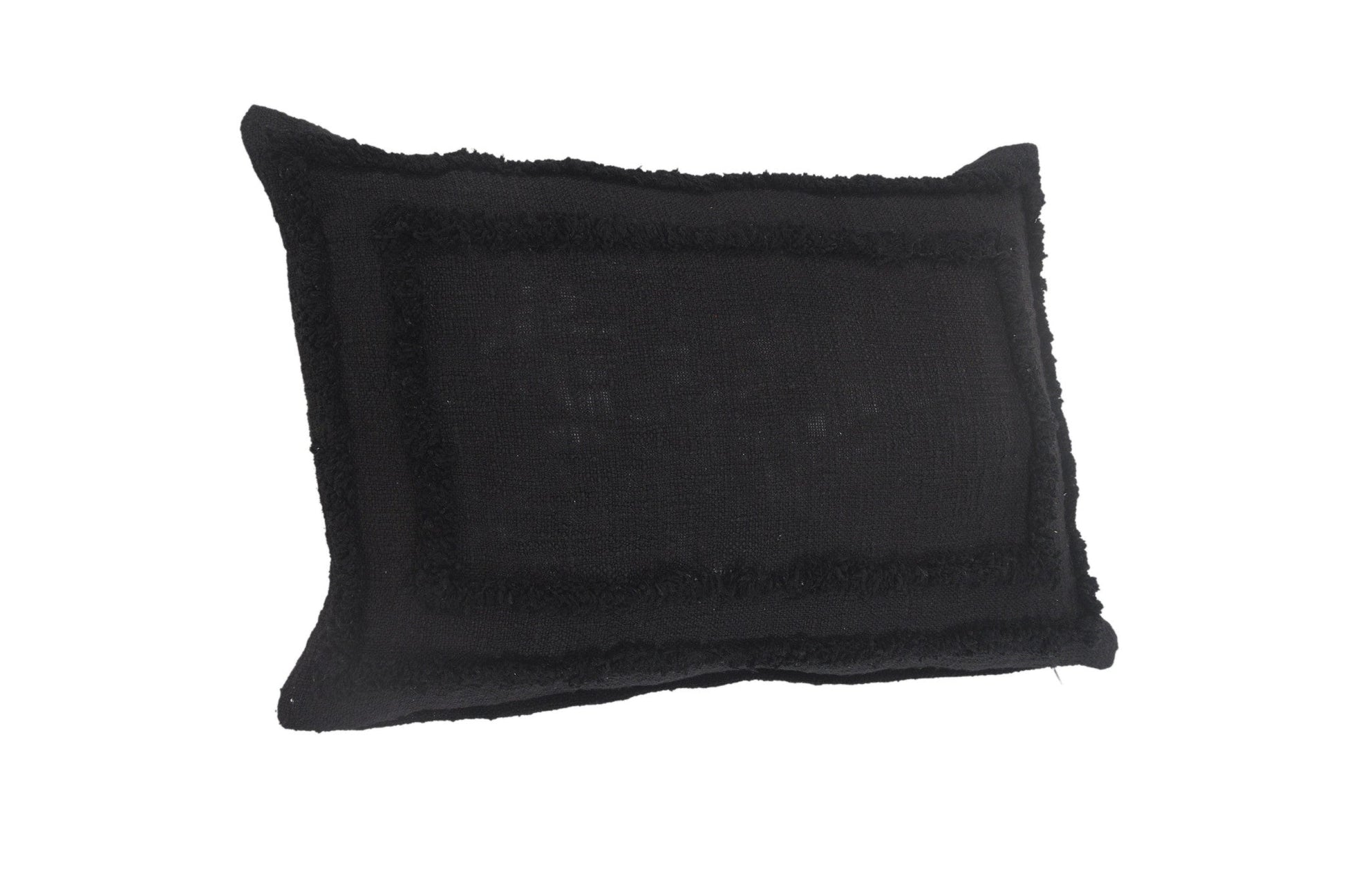 16" X 24" Black 100% Cotton Geometric Zippered Pillow FurniFindUSA