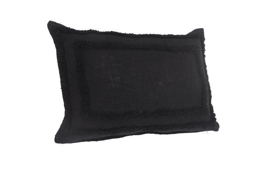 16" X 24" Black 100% Cotton Geometric Zippered Pillow FurniFindUSA