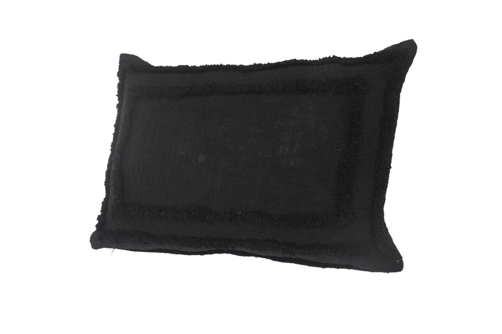 16" X 24" Black 100% Cotton Geometric Zippered Pillow FurniFindUSA