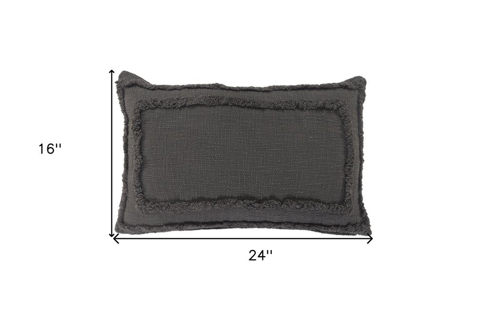 16" X 24" Gray Throw Pillow — view 7
