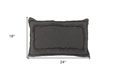 16" X 24" Gray Throw Pillow HomeRoots
