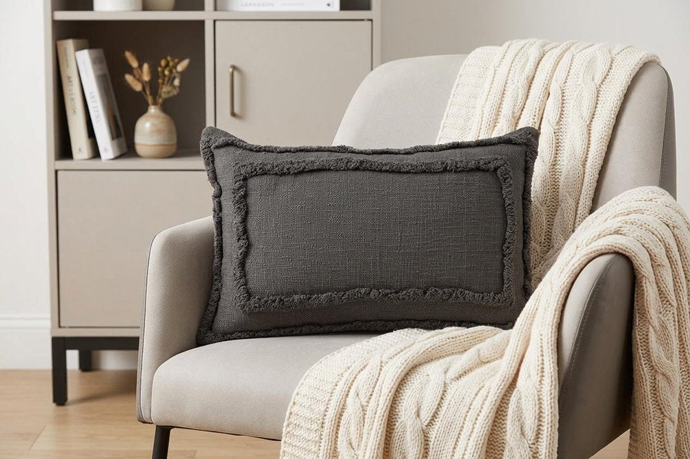 16" X 24" Gray Throw Pillow HomeRoots