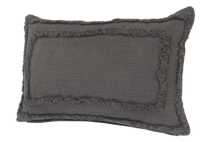 16" X 24" Dark Gray 100% Cotton Geometric Zippered Pillow FurniFindUSA