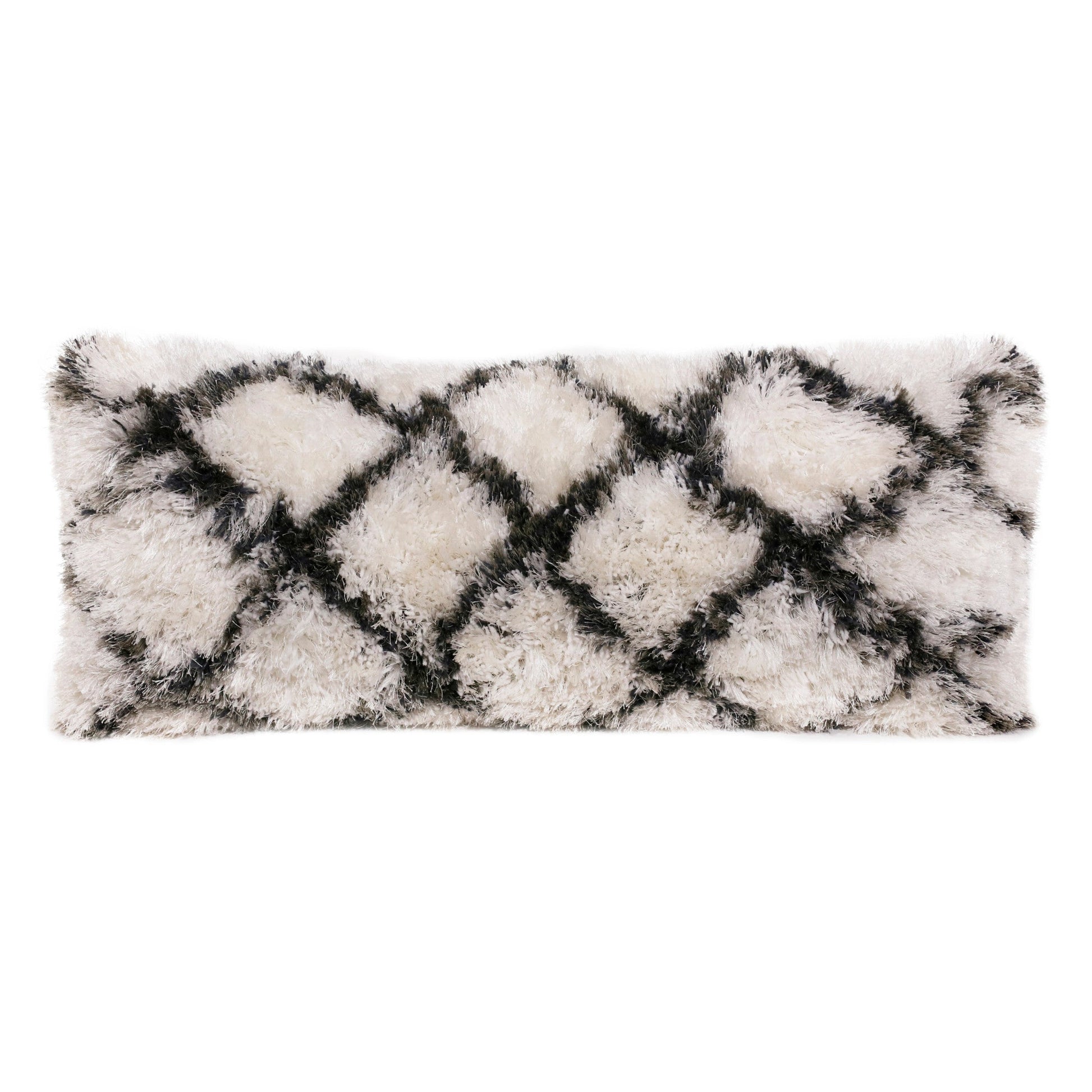 14" X 36" Black And White Polyester Geometric Zippered Pillow FurniFindUSA