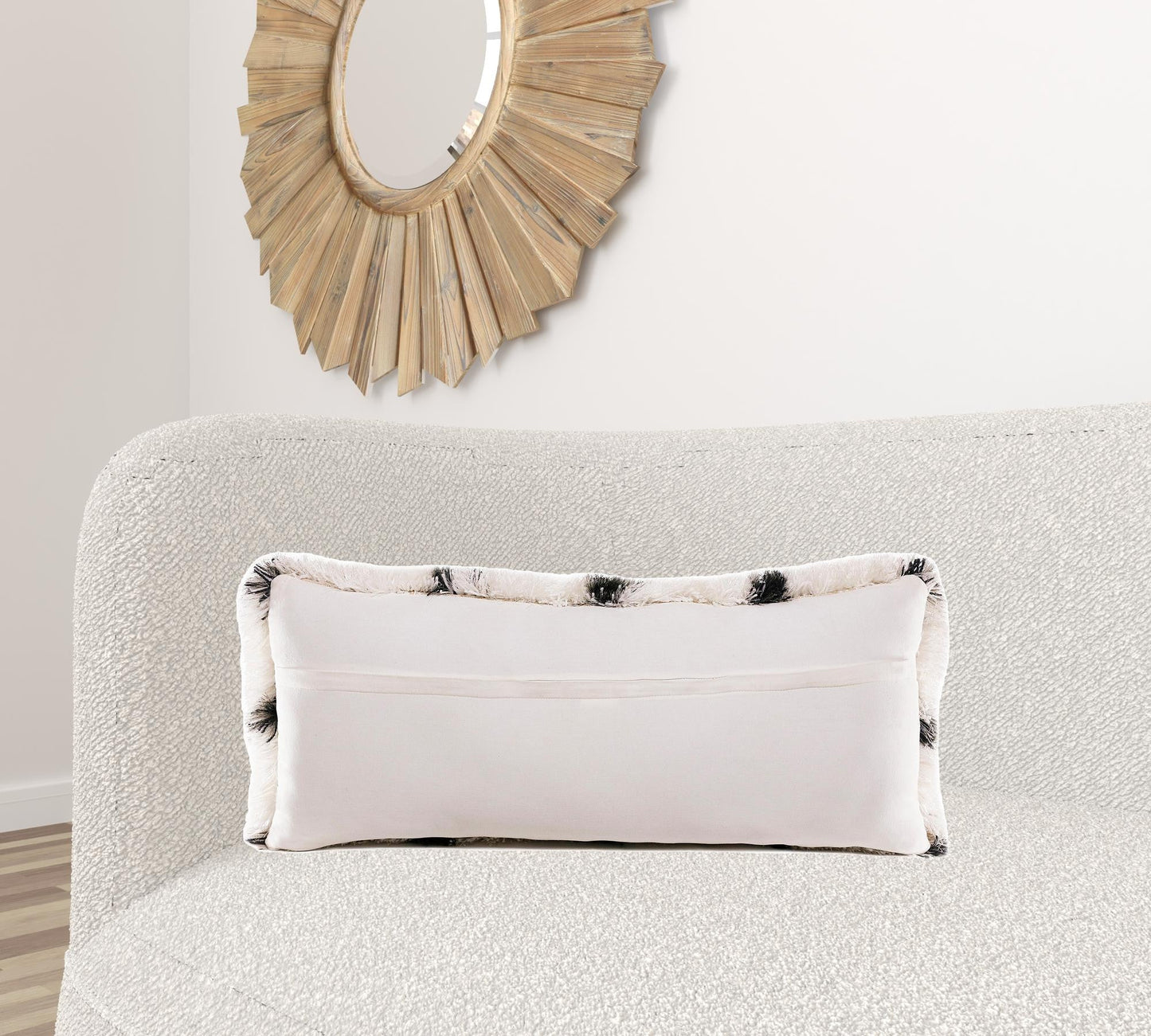 14" X 36" Black And White Polyester Geometric Zippered Pillow FurniFindUSA