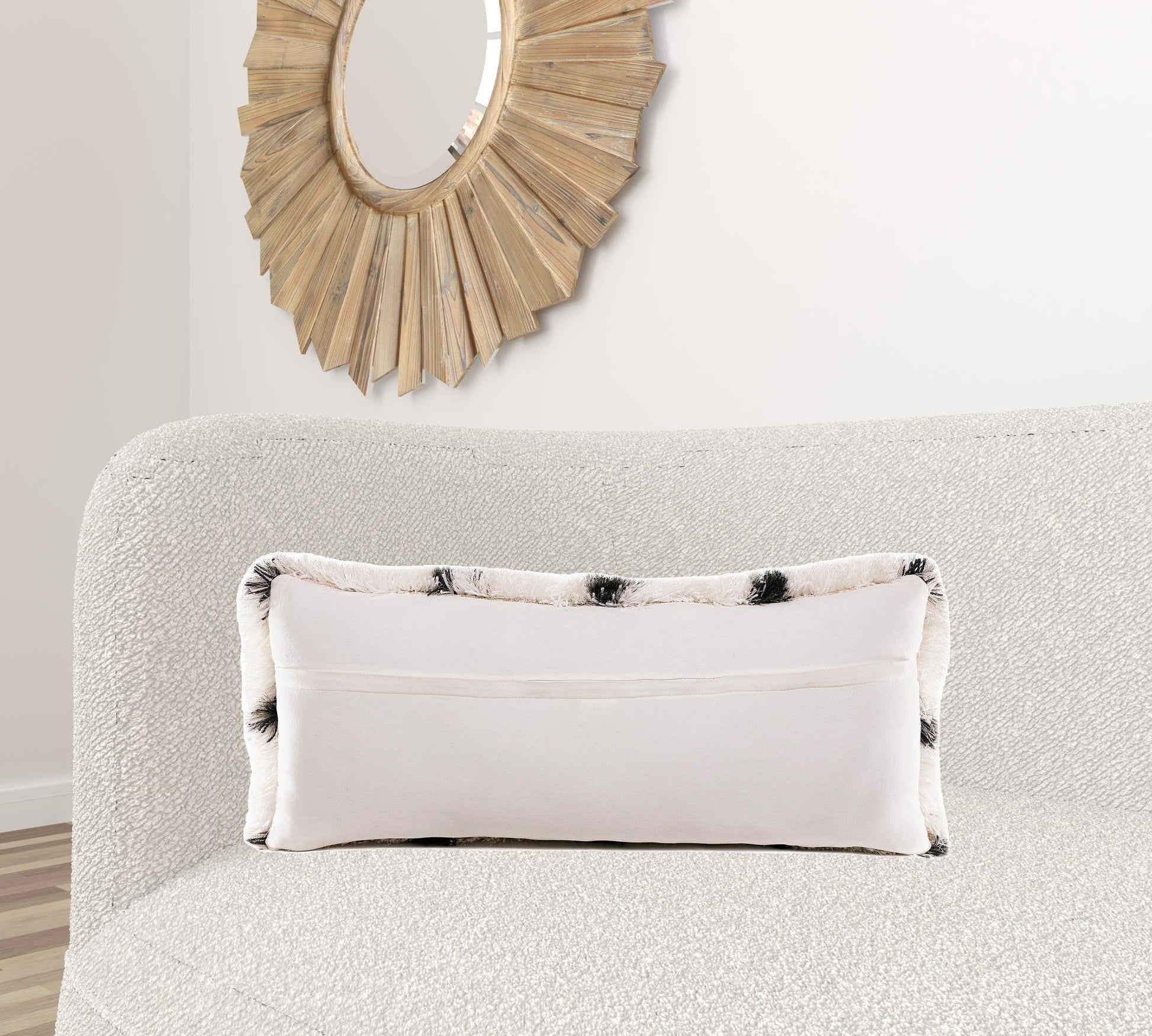 14" X 36" Black And White Polyester Geometric Zippered Pillow FurniFindUSA