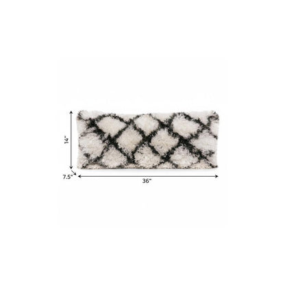14" X 36" Black And White Geometric Throw Pillow HomeRoots