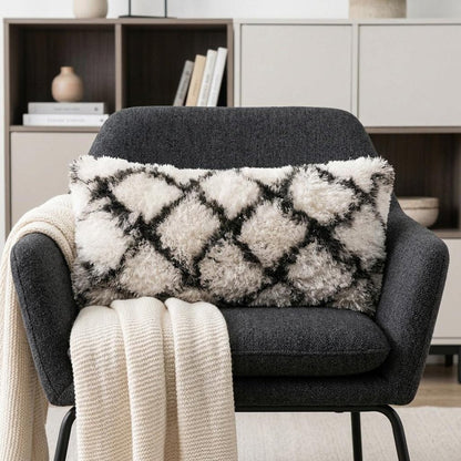 14" X 36" Black And White Geometric Throw Pillow HomeRoots