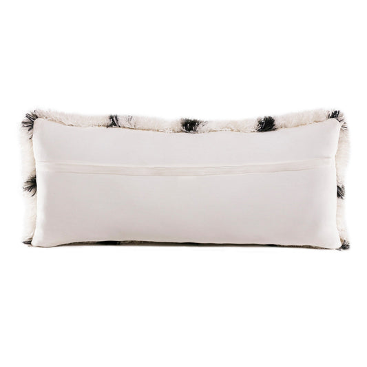 14" X 36" Black And White Polyester Geometric Zippered Pillow FurniFindUSA