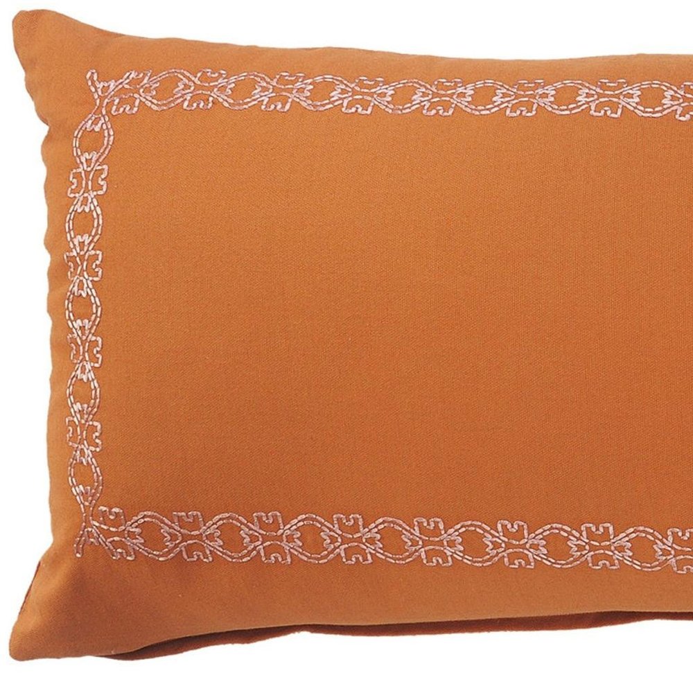14" X 36" Orange And Dark Orange 100% Cotton Geometric Zippered Pillow — view 9
