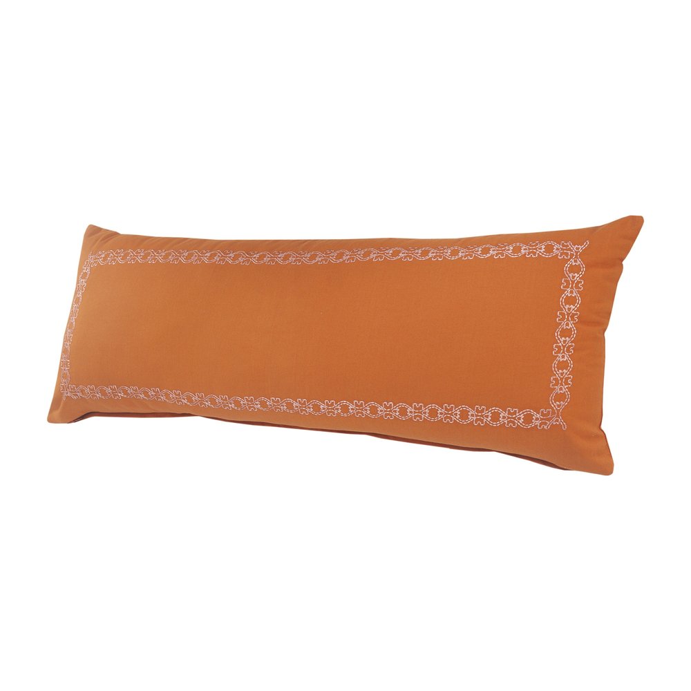 14" X 36" Orange And Dark Orange 100% Cotton Geometric Zippered Pillow — view 5