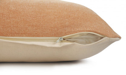 14" X 36" Orange 100% Cotton Zippered Pillow HomeRoots