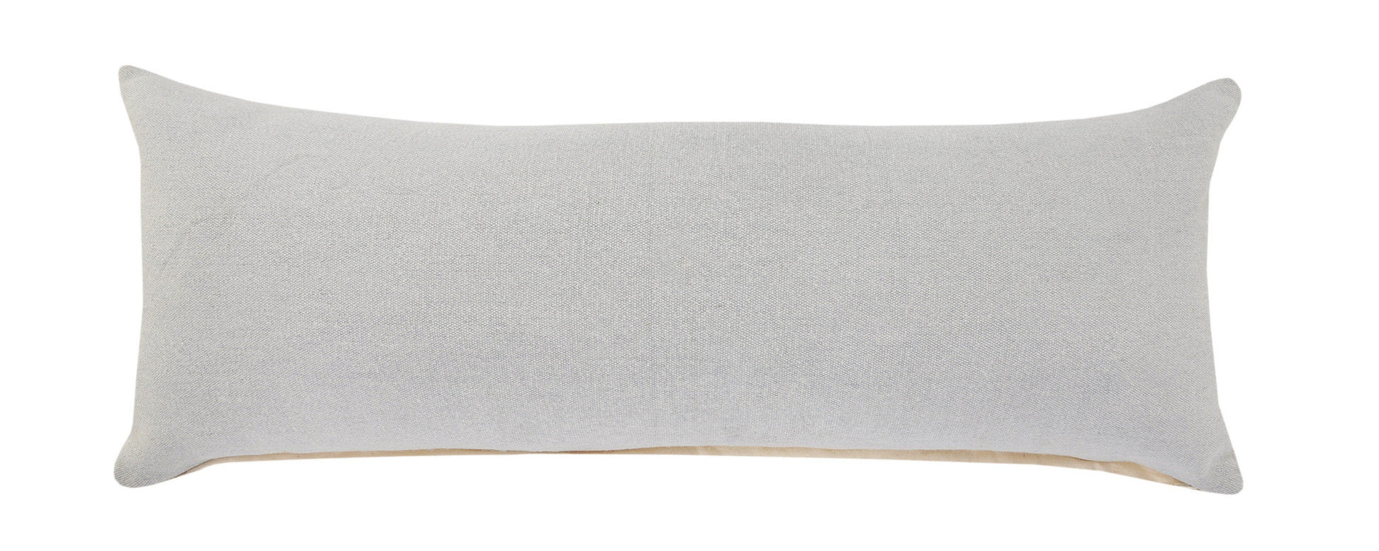 14" X 36" Light Gray 100% Cotton Zippered Pillow FurniFindUSA
