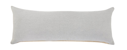 14" X 36" Light Gray 100% Cotton Zippered Pillow FurniFindUSA