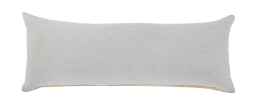 14" X 36" Light Gray 100% Cotton Zippered Pillow FurniFindUSA