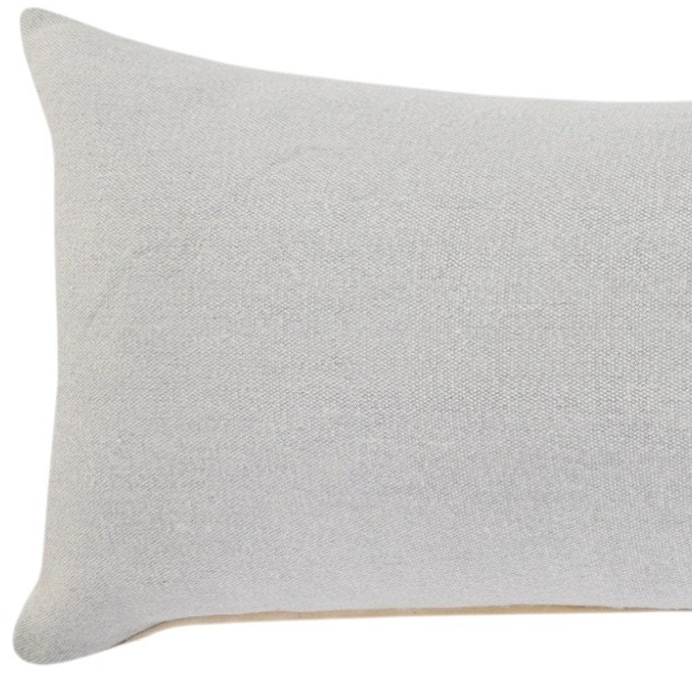 14" X 36" Light Gray Cotton Throw Pillow HomeRoots