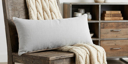 14" X 36" Light Gray Cotton Throw Pillow HomeRoots
