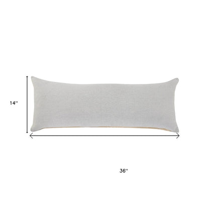 14" X 36" Light Gray Cotton Throw Pillow HomeRoots