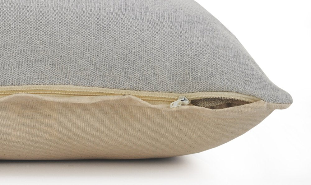 14" X 36" Light Gray Cotton Throw Pillow — view 9