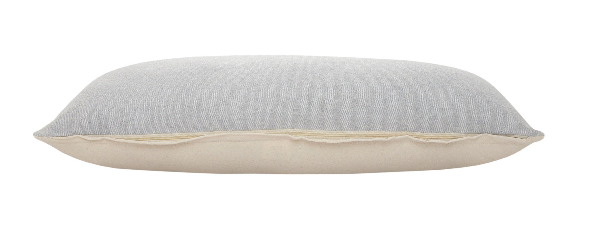14" X 36" Light Gray 100% Cotton Zippered Pillow FurniFindUSA