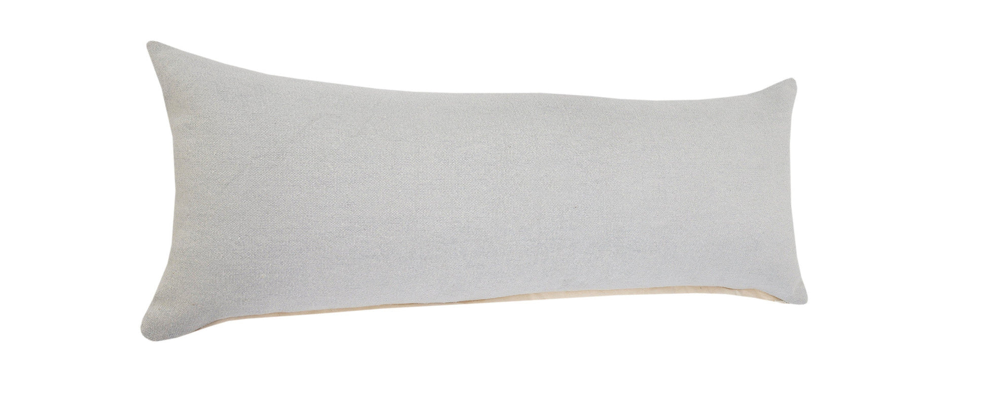 14" X 36" Light Gray 100% Cotton Zippered Pillow FurniFindUSA