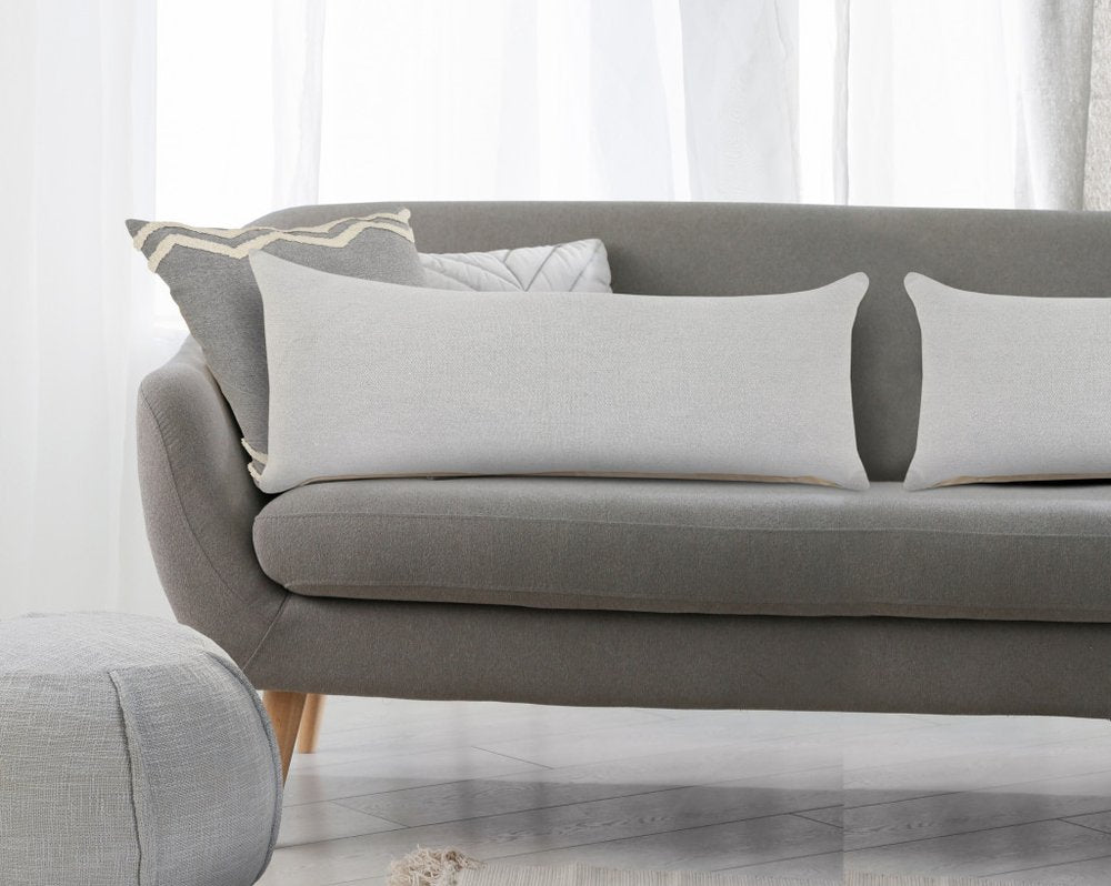 14" X 36" Light Gray Cotton Throw Pillow HomeRoots