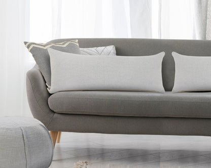 14" X 36" Light Gray Cotton Throw Pillow HomeRoots