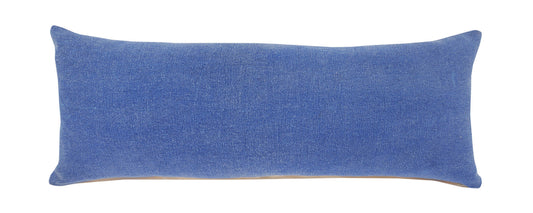 14" X 36" Classic Blue 100% Cotton Zippered Pillow FurniFindUSA