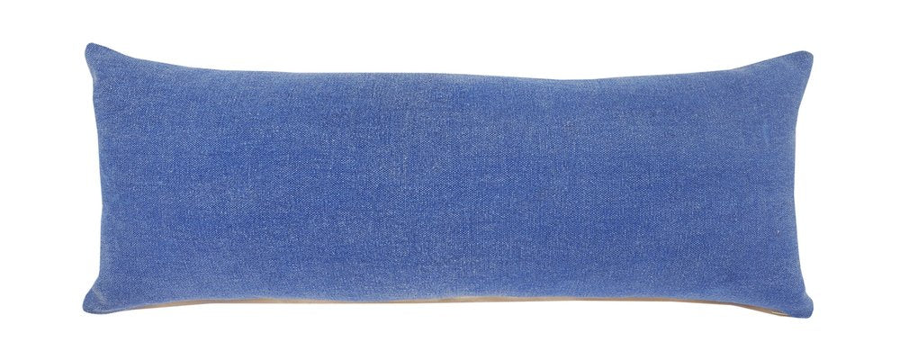 14" X 36" Classic Blue 100% Cotton Zippered Pillow — view 1