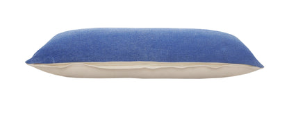 14" X 36" Classic Blue 100% Cotton Zippered Pillow FurniFindUSA