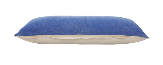 14" X 36" Classic Blue 100% Cotton Zippered Pillow FurniFindUSA
