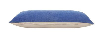 14" X 36" Classic Blue 100% Cotton Zippered Pillow HomeRoots