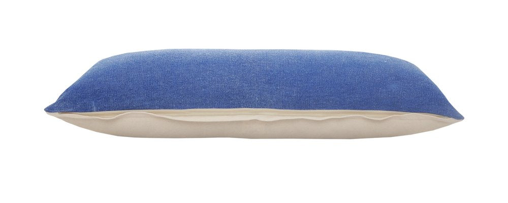 14" X 36" Classic Blue 100% Cotton Zippered Pillow — view 4