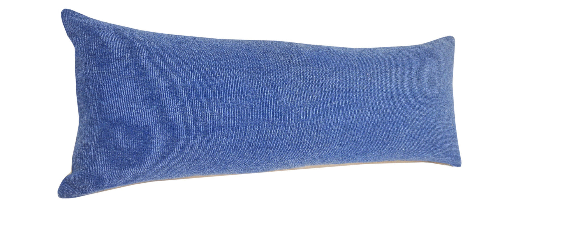 14" X 36" Classic Blue 100% Cotton Zippered Pillow FurniFindUSA