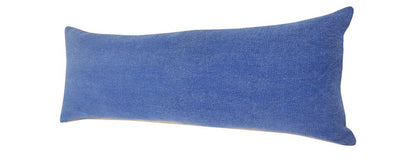 14" X 36" Classic Blue 100% Cotton Zippered Pillow HomeRoots