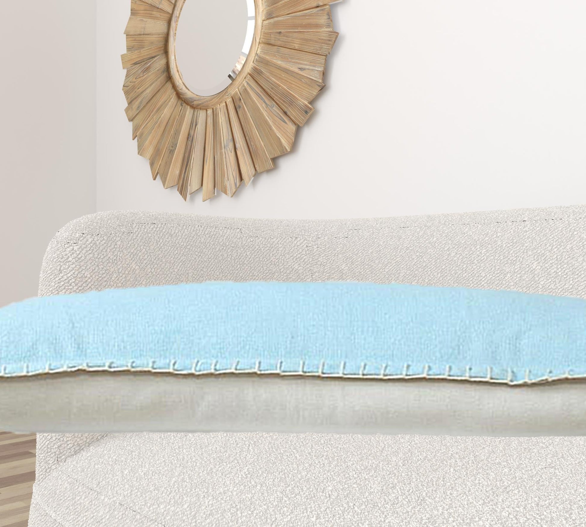 14" X 36" Light Blue 100% Cotton Zippered Pillow FurniFindUSA