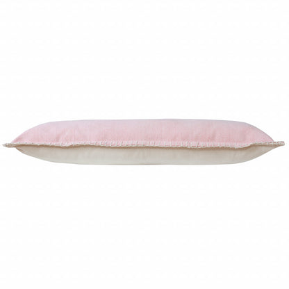 14" X 36" Light Pink 100% Cotton Zippered Pillow FurniFindUSA