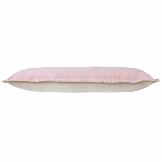 14" X 36" Light Pink 100% Cotton Zippered Pillow FurniFindUSA