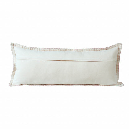 14" X 36" Light Pink 100% Cotton Zippered Pillow FurniFindUSA