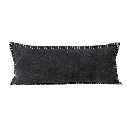 14" X 36" Black Cotton Throw Pillow HomeRoots