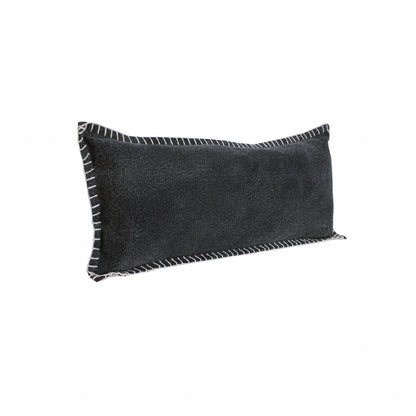 14" X 36" Black Cotton Throw Pillow HomeRoots